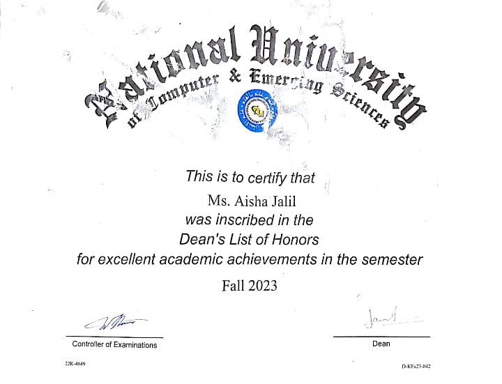 Dean's List Fall 2023